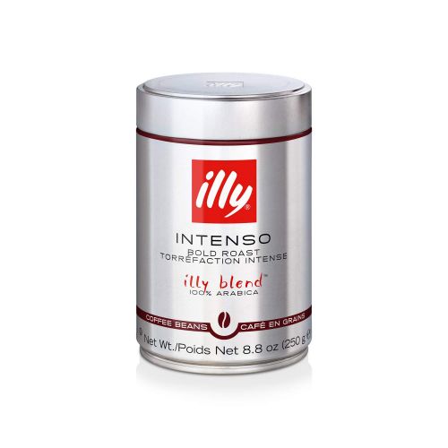 일리 illy Intenso Whole Bean Coffee, Dark Roast, Intense, Robust and Full Flavored With Notes of Deep Cocoa, 100% Arabica Coffee, No Preservatives, 8.8 Ounce (Pack of 1)