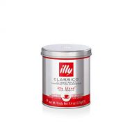 illy Classico Ground Espresso Coffee, Medium Roast, Classic Roast with Notes of Chocolate & Caramel, 100% Arabica Coffee, All-Natural, No Preservatives, 4.4oz (Pack of 12)