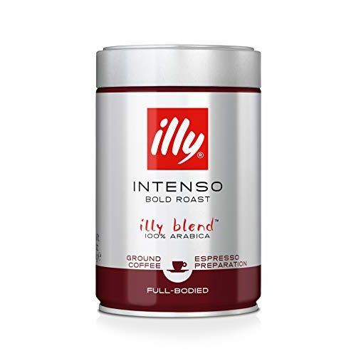 일리 illy Intenso Ground Espresso Coffee, Dark Roast, 8.8 oz