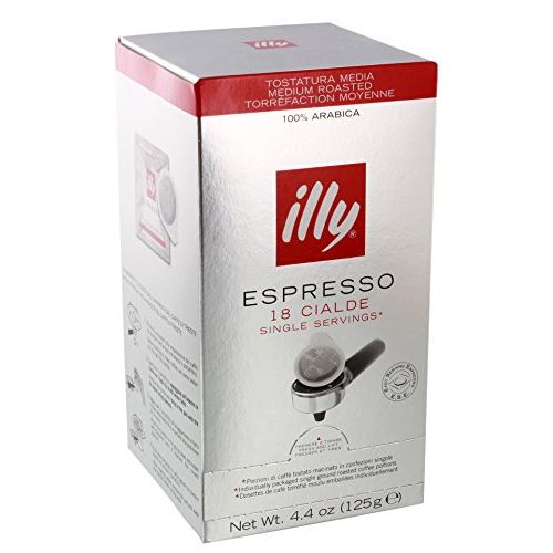 일리 illy Caffe Espresso (Medium Roast, Red Band), 18-Count E.S.E. Pods (Pack of 2)