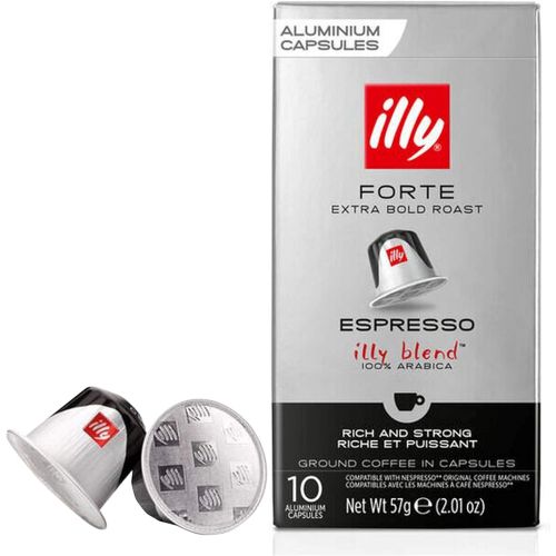 일리 illy Espresso Forte Coffee, Extra Bold Roast (40-Count Single Serve Capsules, Compatible with Nespresso Original Line System Coffee Machines)