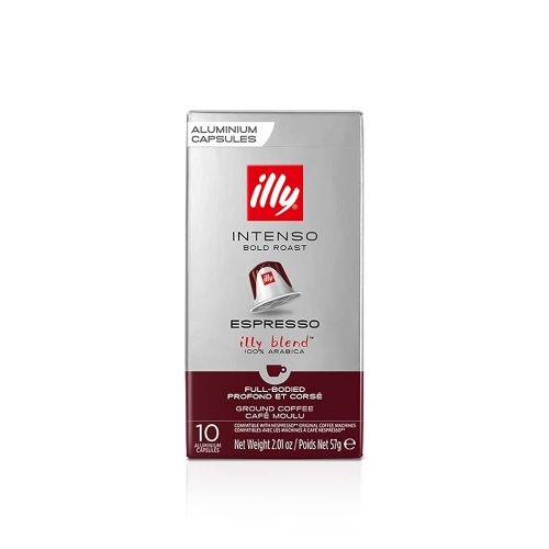 일리 Illy Espresso Single Serve Coffee Compatible Capsules, 100% Arabica Bean Signature Italian Blend, Intenso Dark Roast, 10 Count