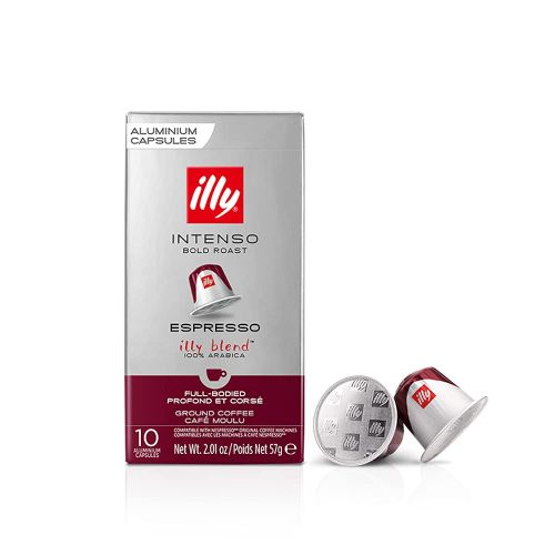 일리 Illy Espresso Single Serve Coffee Compatible Capsules, 100% Arabica Bean Signature Italian Blend, Intenso Dark Roast, 10 Count