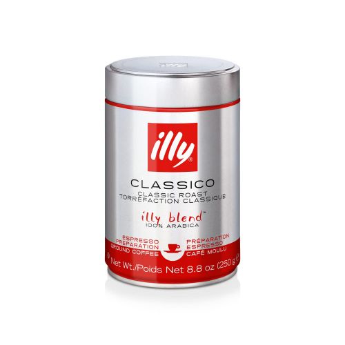 일리 illy Classico Ground Espresso, Medium Roast, 100% Arabica Coffee Blend Can, 8.8 Ounce (Pack of 6)