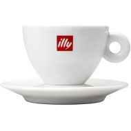 Illy Espresso, Cappuccinotassen 200 ml O/U 6 Stueck weiss mit rotem Illy Logo