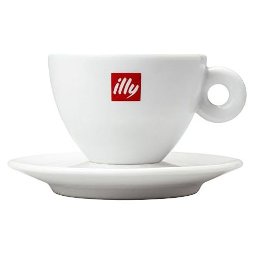 일리 Illy Espresso, Cappuccinotassen 200 ml O/U 6 Stueck weiss mit rotem Illy Logo