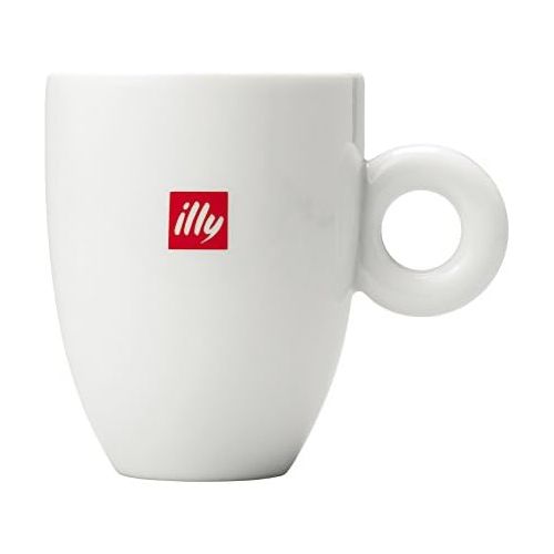 일리 Illy Espresso, Tasse Modell MUG 300 ml 6 Stueck, weiss mit rotem Illy Logo