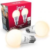 innr E26 Smart LED Bulb White, Zigbee Light Bulb, Works with Philips Hue*, Amazon Echo (4th Gen), and SmartThings, 830 Lumen, A19 Dimmable, 2-Pack