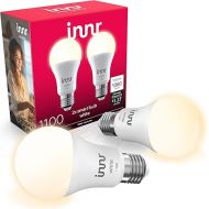 innr E26 Smart LED Bulb White, Zigbee Light Bulb, Works with Philips Hue*, Amazon Echo (4th Gen), and SmartThings, 1060 Lumen, A19 Dimmable, 2-Pack