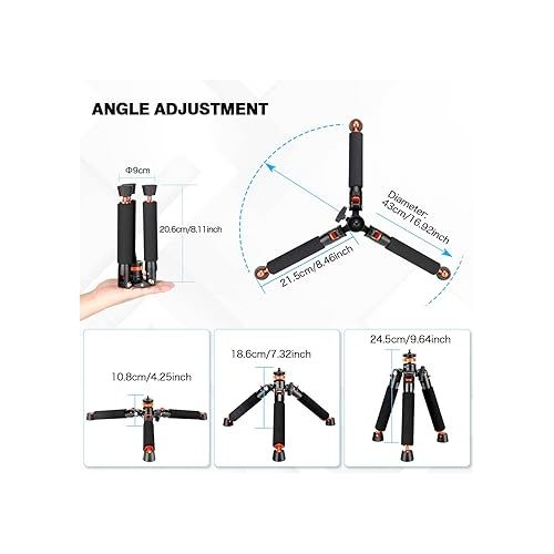  Koolehaoda Camera Aluminum Monopod with Metal Tripod Base.6 Sections 46-177cm/18-69inch Adjustable, Leg Diameter Φ28mm,up to 6kg /13lbs