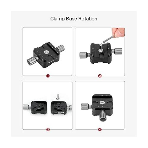  koolehaoda QR-50B Quick Release Plate Clamp Double Clamp Adapter Compatible for Arca Swiss Plate RRS Rail Plate Nodal Slide Subtend