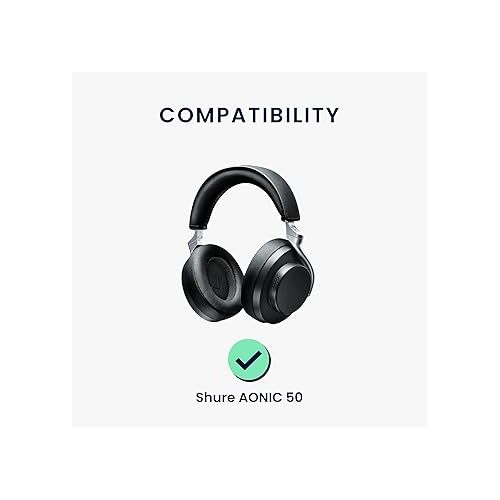  kwmobile Ear Pads Compatible with Shure AONIC 50 Earpads - 2X Replacement for Headphones - Black
