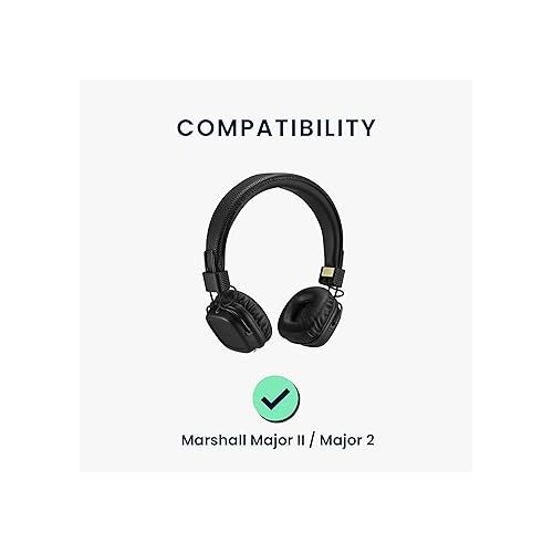  kwmobile Ear Pads Compatible with Marshall Major II/Major 2 Earpads - 2X Replacement for Headphones - Black