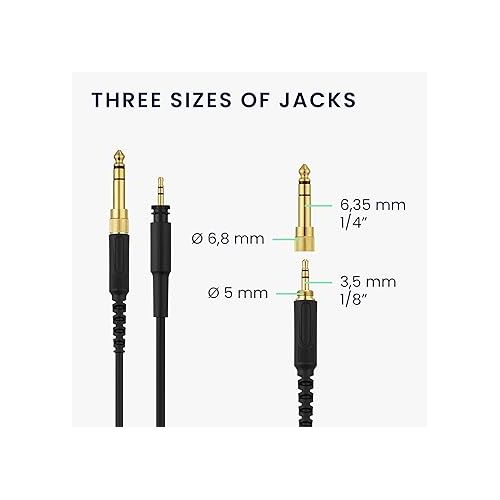  kwmobile Headphone Cable Compatible with Shure SRH440A / SRH840A / SRH440 / SRH840-300cm Cord with 3.5mm (1/8