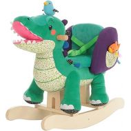 labebe Child Rocking Horse Toy, Stuffed Animal Rocker, Green Crocodile Plush Rocker Toy for Kid 6 Month -3 Years, Wooden Rocking Horse Chair/Rocker/Animal Ride on