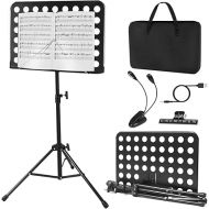 lotmusic Sheet Music Stand, Portable Music Stand, Foldable and Height-Adjustable Music Stand with Bag, Sheet Music Clip, Light, Suitable for Playing Musical Instruments and Traveling Out