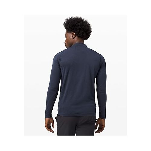  lululemon Mens Metal Vent Tech 1/2 Zip Long Sleeve Shirt (Mineral Blue/Nautical Navy, S)