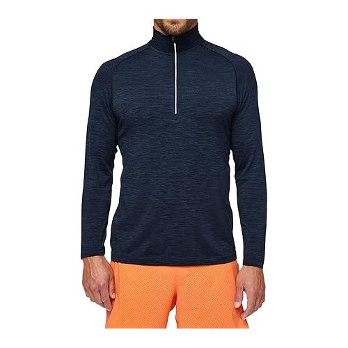  lululemon Mens Metal Vent Tech 1/2 Zip Long Sleeve Shirt (Mineral Blue/Nautical Navy, S)