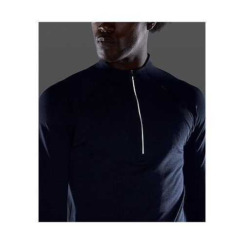 lululemon Mens Metal Vent Tech 1/2 Zip Long Sleeve Shirt (Mineral Blue/Nautical Navy, S)