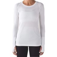 lululemon Swiftly Tech Long Sleeve Crew (White/White/Black, 12)