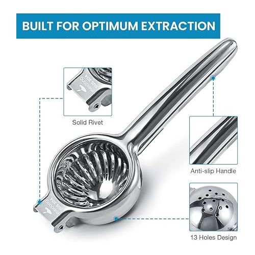  Upgraded Lemon Squeezer Meidong Super Stainless Steel 304 Hand Press Juicer Manual Citrus for Juicing Lemon ＆ Limes, Vegetables