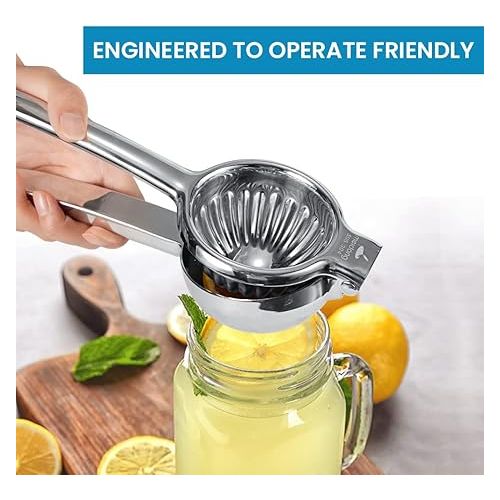  Upgraded Lemon Squeezer Meidong Super Stainless Steel 304 Hand Press Juicer Manual Citrus for Juicing Lemon ＆ Limes, Vegetables