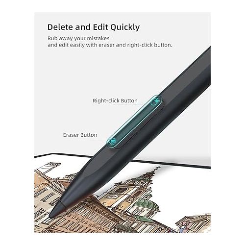  Metapen Stylus Pen M1 for Microsoft Surface (75-Day Battery Life,Smooth Writing),Work for Surface Pro X/9/8/7/6/5/4/3,Surface Go 3/Book 3/Laptop 4/Studio 2,ASUS VivoBook Flip 14 for Students&Doers