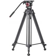 Miliboo MTT606 Professional Camera Tripod Lightweight Video Tripod/DSLR Tripod Fluid Head 2.9KG Weight Damping Video with Tripod Bag