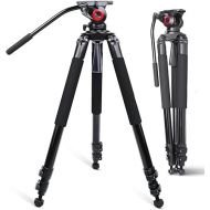 miliboo Heavy Duty Video Tripod,Aluminum Tripod for Camera, Professional Shooting Tripod with Fluid Head,MaxLoad 22lbs (MTT701A)