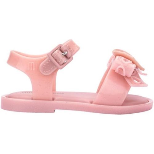  mini melissa Mar Hot Sandals for Babies & Toddlers - Sparkly Sandals w/Heart Buckle & Bow for Baby Girls, Kids Jelly Shoes
