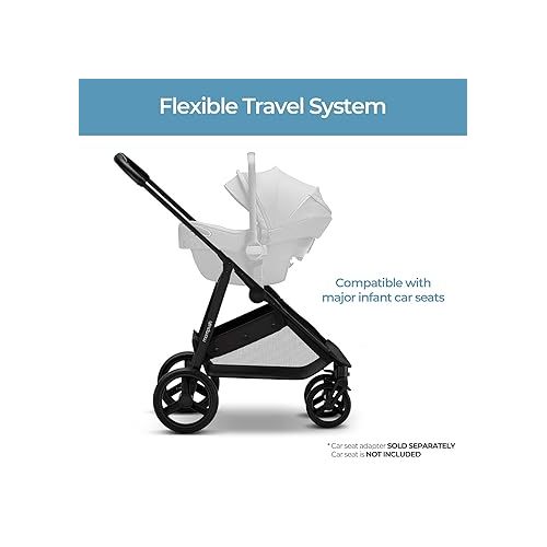  Mompush Wiz 2-in-1 Convertible Baby Stroller with Bassinet Mode - Foldable Infant Stroller to Explore More as a Family - Toddler Stroller with Reversible Stroller Seat