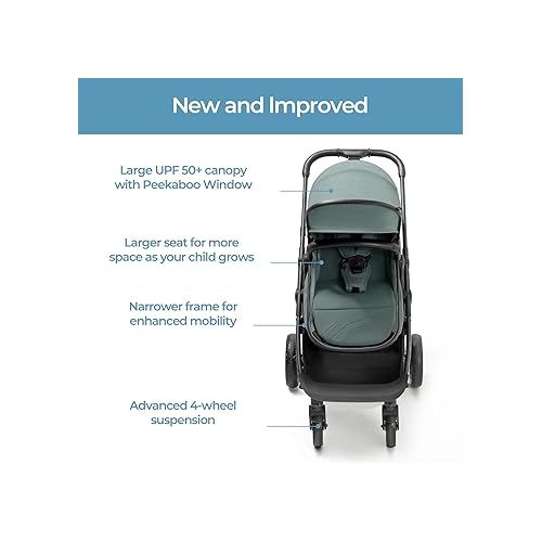 Mompush Wiz 2-in-1 Convertible Baby Stroller with Bassinet Mode - Foldable Infant Stroller to Explore More as a Family - Toddler Stroller with Reversible Stroller Seat