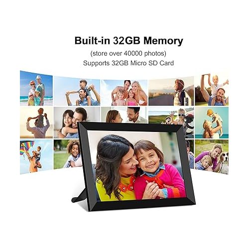  FRAMEO Digital Photo Frame, 10.1 Inch WiFi Digital Picture Frame with 1280x800 IPS HD Touch Screen, 32GB Storage Auto-Rotate Wall Mountable Easy Share Photos or Videos via Frameo App from Anywhere