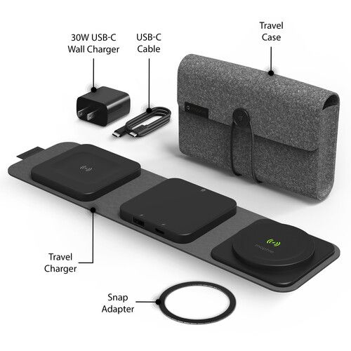  mophie 3-In-1 Folding MagSafe Travel Charger Kit