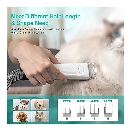  neabot Neakasa P1 Pro Pet Grooming Kit & Vacuum Suction 99% Pet Hair, Professional Clippers with 5 Proven Grooming Tools for Dogs Cats and Other Animals