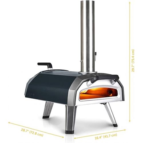  Ooni Karu 12G Multi-Fuel Outdoor Pizza Oven - Wood and Gas Outdoor Pizza Oven with Pizza Stone & Intergrated Thermometer, Pizza Oven Outdoor, Dual Fuel 12 Inch Pizza Maker, Outdoor Cooking Grill