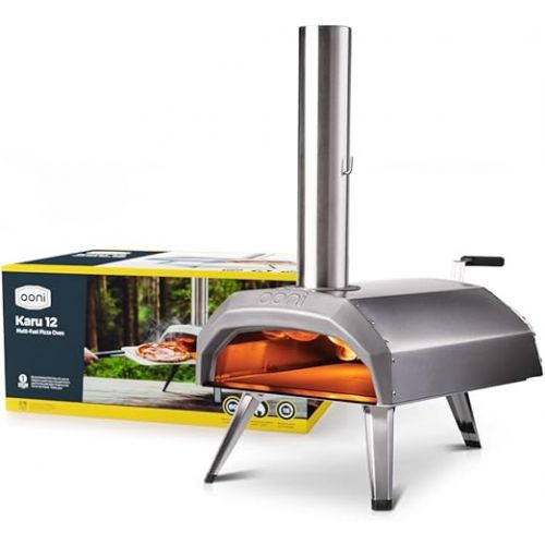  Ooni Karu 12 Multi-Fuel Outdoor Pizza Oven - Portable Wood and Gas Fired Pizza Oven with Pizza Stone, Outdoor Ooni Pizza Oven - Woodfired & Stonebaked Pizza Maker, Countertop Dual Fuel Pizza Oven