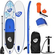 HOMGX 11’ Inflatable Stand Up Paddle Board, 6” Thick Non-Slip SUP for All Skill Levels, Included with Adjustable Paddle, Repair Kit, Pump, Backpack and Center Fin, Stable Stance for Youth & Adult