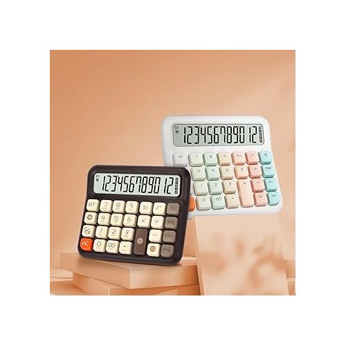  Pendancy Calculators Desktop 12 Digit, Cute Basic Calculator with Extra Large LCD Display and Buttons, for Office, School, Home Use