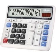 Desktop Calculator Extra Large LCD Display 12-Digit Big Number Accounting Calculator with Giant Response Button, Battery & Solar Powered, Perfect for Office Business Home Daily Use(OS-2135)