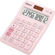 Pocket Small Size Desk Calculator, 12 Digit Large LCD Display, Basic Tax Function Handheld Desktop Calculator with Solar Battery Dual Power, Perfect for Office, School, Business OS-12T (Pink)