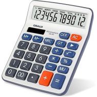 Desktop Calculator Large LCD Display 12 Digit Number Handheld Portable Pocket Basic Calculator with Big Soft Sensitive Button, Battery and Solar Powered, for Office Home School Use(OS-6M)