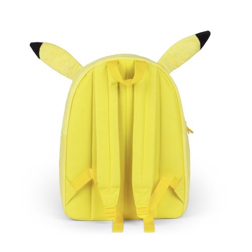 포켓몬 Pokemon Big Boys Plush Pikachu 16 Backpack with Wired Ears, Yellow - Back to School, Anime Character, Front Pocket, Locker Loop, 16 Inches