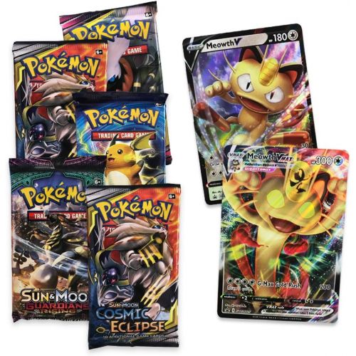포켓몬 Pokemon TCG: Meowth V Teaser Box | 5 Booster Packs | 2 Foil Promo Cards | 1 Oversize Foil Card | Genuine Cards