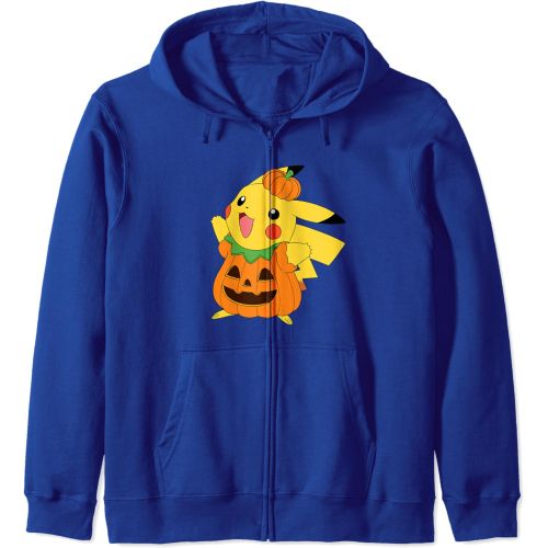 포켓몬 할로윈 용품Pokemon Halloween Pikachu Pumpkin Costume Zip Hoodie