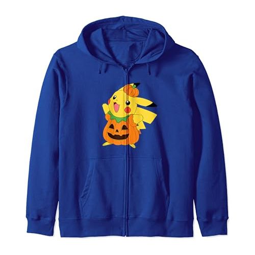 포켓몬 할로윈 용품Pokemon Halloween Pikachu Pumpkin Costume Zip Hoodie