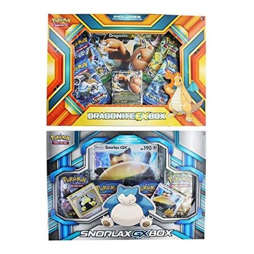 포켓몬 Pokemon Trading Card Game Sets- Pack of Two - Dragonite Ex Box and Snorlax Gx Box
