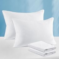 puredown® Goose Feather Down Pillows, Bed Pillows for Sleeping with 2 Outer Protectors, Hotel Standard/Queen Pillows Set of 2 (Pack of 2)