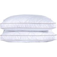 puredown® Goose Feathers and Down Pillow for Sleeping Gusseted Bed Hotel Collection Pillows, King, Set of 2