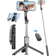 Selfie Stick, 41'' Extendable Phone Tripod Stand with Phone Holder & Detachable Remote, 360° Rotation Selfie Stick Tripod for Cell Phone Compatible with iPhone, Android, Samsung